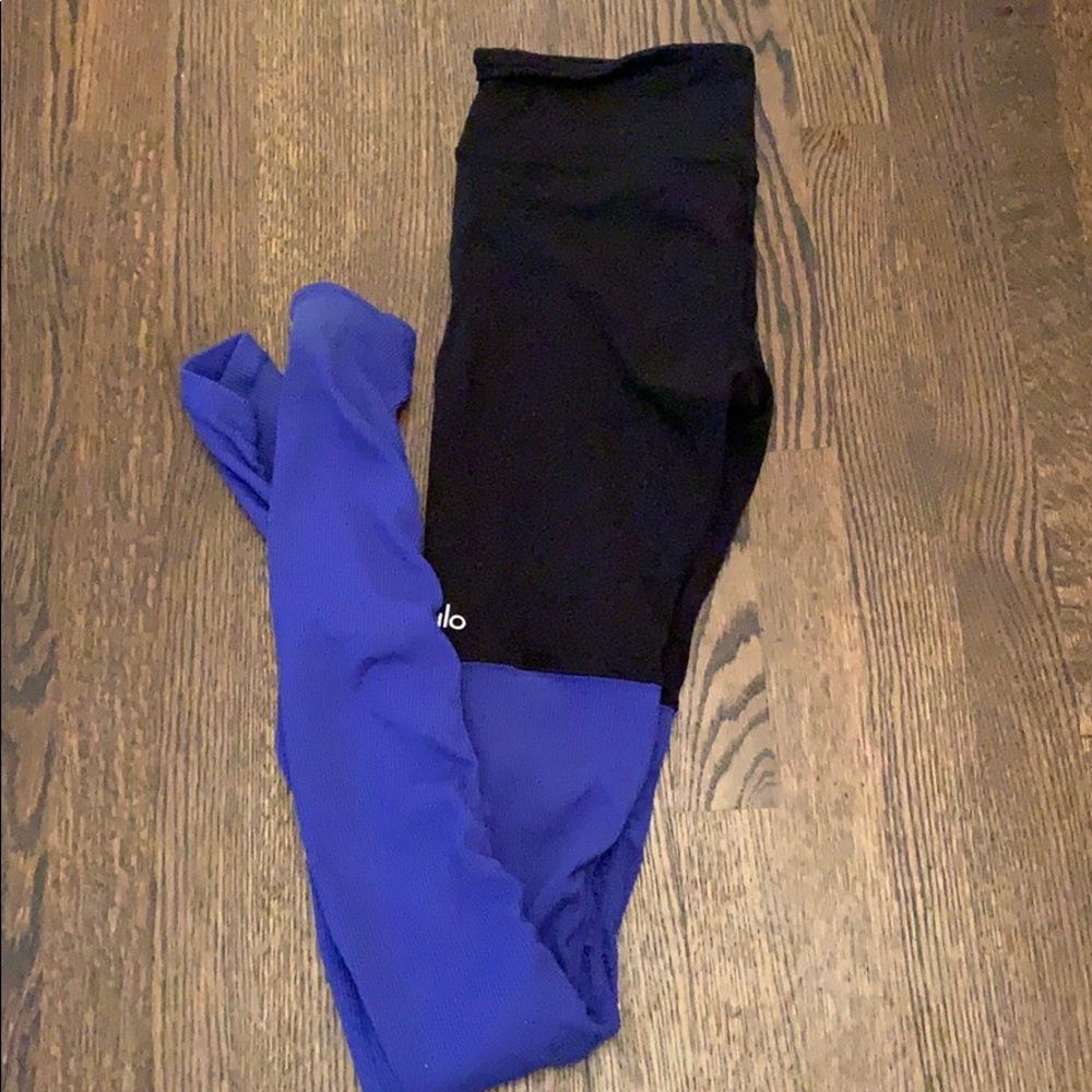 Alo Legging Goddess black/cobalt blue size S